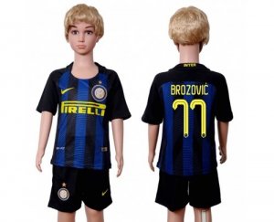 Inter Milan #77 Brozovic Home Kid Soccer Club Jersey