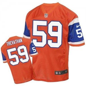 Nike Denver Broncos #59 Danny Trevathan Orange Throwback Men Stitched NFL Elite Jersey