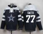 Nike Dallas Cowboys #77 Tyron Smith Navy Blue Player Pullover Hoodie