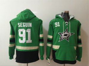 Stars #91 Tyler Seguin Green All Stitched Hooded Sweatshirt