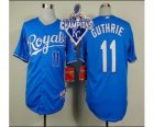 2015 World series champions Mlb Kansas City Royals #11 Jeremy Guthrie L.blue jerseys