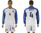 USA #4 Bradley Home Long Sleeves Soccer Country Jersey