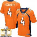 Nike Denver Broncos #4 Britton Colquitt Orange Team Color Super Bowl 50 Men Stitched NFL New Elite Jersey