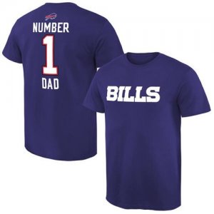 Mens Buffalo Bills Pro Line College Number 1 Dad T-Shirt Blue