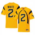 West Virginia Mountaineers #2 Ka'Raun White Gold College Football Jersey