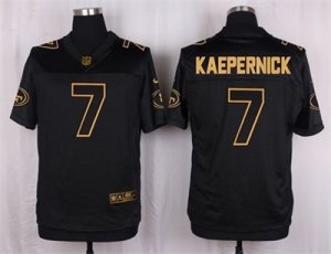 Nike San Francisco 49ers #7 Colin Kaepernick Black Pro Line Gold Collection Jersey(Elite)