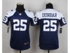 Women Nike Dallas Cowboys #25 Dunbar blue Thanksgiving Jerseys