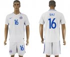 Chile #16 Diaz Away Soccer Country Jersey