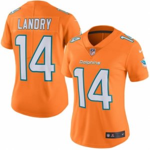 Women\'s Nike Miami Dolphins #14 Jarvis Landry Limited Orange Rush NFL Jersey