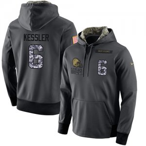 NFL Mens Nike Cleveland Browns #6 Cody Kessler Stitched Black Anthracite Salute to Service Player Performance Hoodie