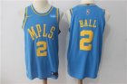 Lakers #2 Lonzo Ball Light Blue Nike Throwback Authentic Jersey