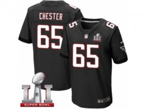 Mens Nike Atlanta Falcons #65 Chris Chester Elite Black Alternate Super Bowl LI 51 NFL Jersey