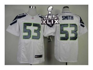 2015 Super Bowl XLIX Nike seattle seahawks #53 smith white jerseys[Elite]