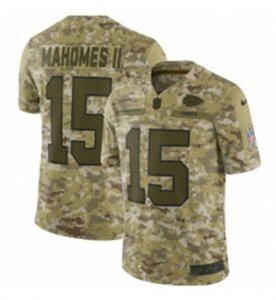 Mens Nike Kansas City Chiefs #15 Patrick Mahomes II Limited Camo 2018 Salute to Service NFL Jersey