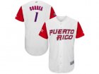 Mens Puerto Rico Baseball #1 Carlos Correa Majestic White 2017 World Baseball Classic Authentic Jersey