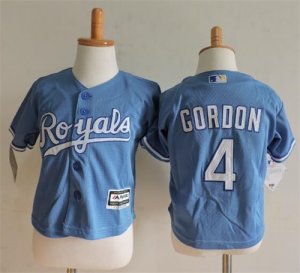 Royals #4 Alex Gordon Light Blue Toddler Cool Base Jersey