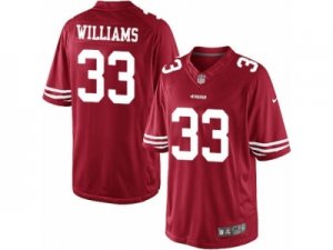 Mens Nike San Francisco 49ers #33 Joe Williams Limited Red Team Color NFL Jersey