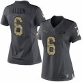 Womens Nike New England Patriots #6 Ryan Allen Limited Black 2016 Salute to Service NFL Jersey