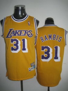 nba fans los angeles lakers #31 rambis swingman yellow