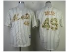 mlb new york mets #49 niese cream(blue strip)[number camo]