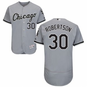 Men\'s Majestic Chicago White Sox #30 David Robertson Grey Flexbase Authentic Collection MLB Jersey