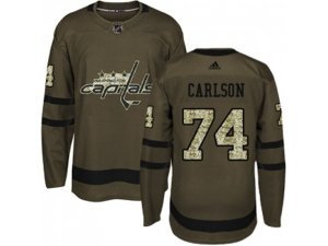 Youth Adidas Washington Capitals #74 John Carlson Green Salute to Service Stitched NHL Jersey