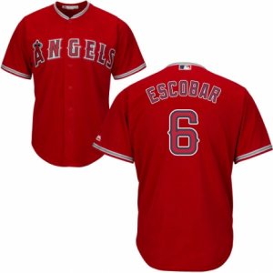 Men\'s Majestic Los Angeles Angels of Anaheim #6 Yunel Escobar Replica Red Alternate Cool Base MLB Jersey