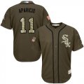 Men Chicago White Sox #11 Luis Aparicio Green Salute to Service Stitched Baseball Jersey