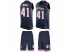 Nike New England Patriots #41 Cyrus Jones Limited Navy Blue Tank Top Suit NFL Jersey