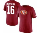 Nike San Francisco 49ers 16 Montana Name & Number T-Shirt Red