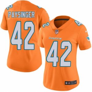 Women\'s Nike Miami Dolphins #42 Spencer Paysinger Limited Orange Rush NFL Jersey