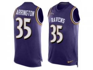 Mens Nike Baltimore Ravens #35 Kyle Arrington Limited Purple Player Name & Number Tank Top NFL Jersey