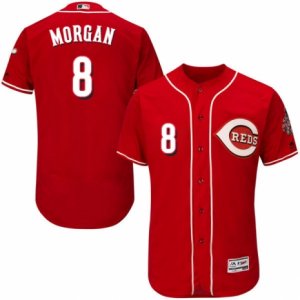 Men\'s Majestic Cincinnati Reds #8 Joe Morgan Red Flexbase Authentic Collection MLB Jersey