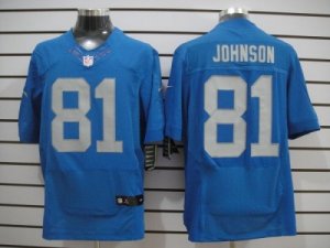 Nike NFL Detroit Lions #81 Calvin Johnson Colors Alternate Blue Elite jerseys