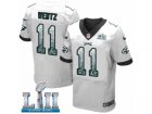Men Nike Philadelphia Eagles #11 Carson Wentz Elite White Road Drift Fashion Super Bowl LII NFL Jersey