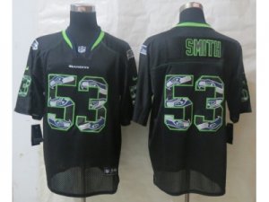 Nike Seattle Seahawks #53 Smith Black Jerseys(Lights Out Stitched Elite)