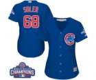 Womens Majestic Chicago Cubs #68 Jorge Soler Authentic Royal Blue Alternate 2016 World Series Champions Cool Base MLB Jersey