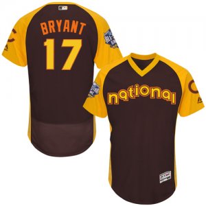 Mens Majestic Chicago Cubs #17 Kris Bryant Brown 2016 All-Star National League BP Authentic Collection Flex Base MLB Jersey