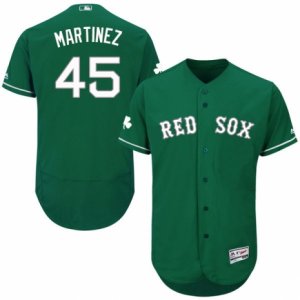 Men\'s Majestic Boston Red Sox #45 Pedro Martinez Green Celtic Flexbase Authentic Collection MLB Jersey