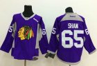 NHL Chicago Blackhawks #65 SHAW Stitched purple jerseys