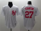 New york Yankees #27 Giancarlo Stanton White Pink Cool Base Jersey