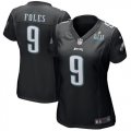 Nike Philadelphia Eagles #9 Nick Foles Black Wo 2018 Super Bowl LII Game Jersey