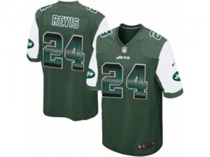 Mens Nike New York Jets #24 Darrelle Revis Limited Green Strobe NFL Jersey