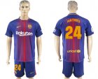 2017-18 Barcelona 24 MATHIEU Home Soccer Jersey