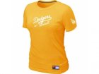 Women Los Angeles Dodgers Nike Yellow Short Sleeve Practice T-Shirt
