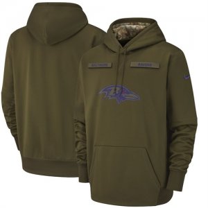 Baltimore Ravens Nike Salute to Service Sideline Therma Performance Pullover Hoodie Olive