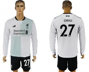 2017-18 Liverpool 27 ORIGI Away Long Sleeve Soccer Jersey