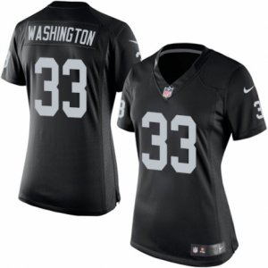 Women\'s Nike Oakland Raiders #33 DeAndre Washington Limited Black Team Color NFL Jersey