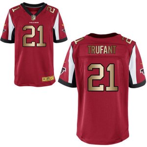 Nike Falcons #21 Desmond Trufant Red Gold Elite Jersey