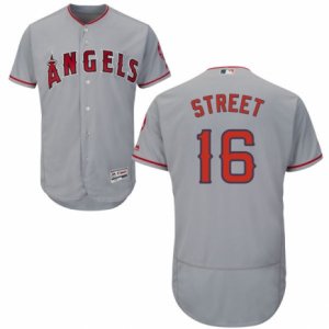 Men\'s Majestic Los Angeles Angels of Anaheim #16 Huston Street Grey Flexbase Authentic Collection MLB Jersey